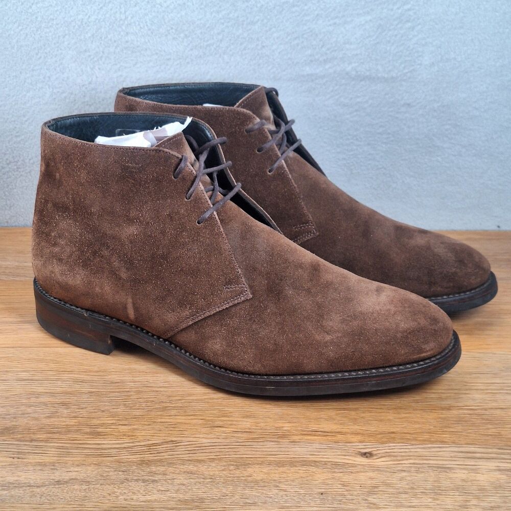 Herring Men's UK 8 US 9 Chukka Boots Brown Suede Leather Lace-Up Classic Shoes